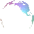 Spinning rainbow earth with scanlines